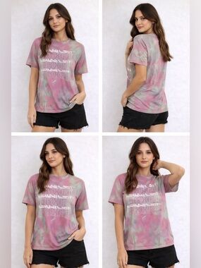 Flag Nor Fail Tie Dye Graphic T Shirt Pink Green Streetwear Tee Men’s Medium